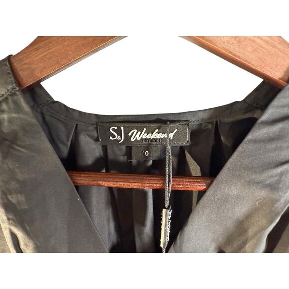 Wolf & Badger SJ Weekend Cross Heart Crop Top Wrap V Neck Blouse Side Zip 10 - Picture 11 of 16